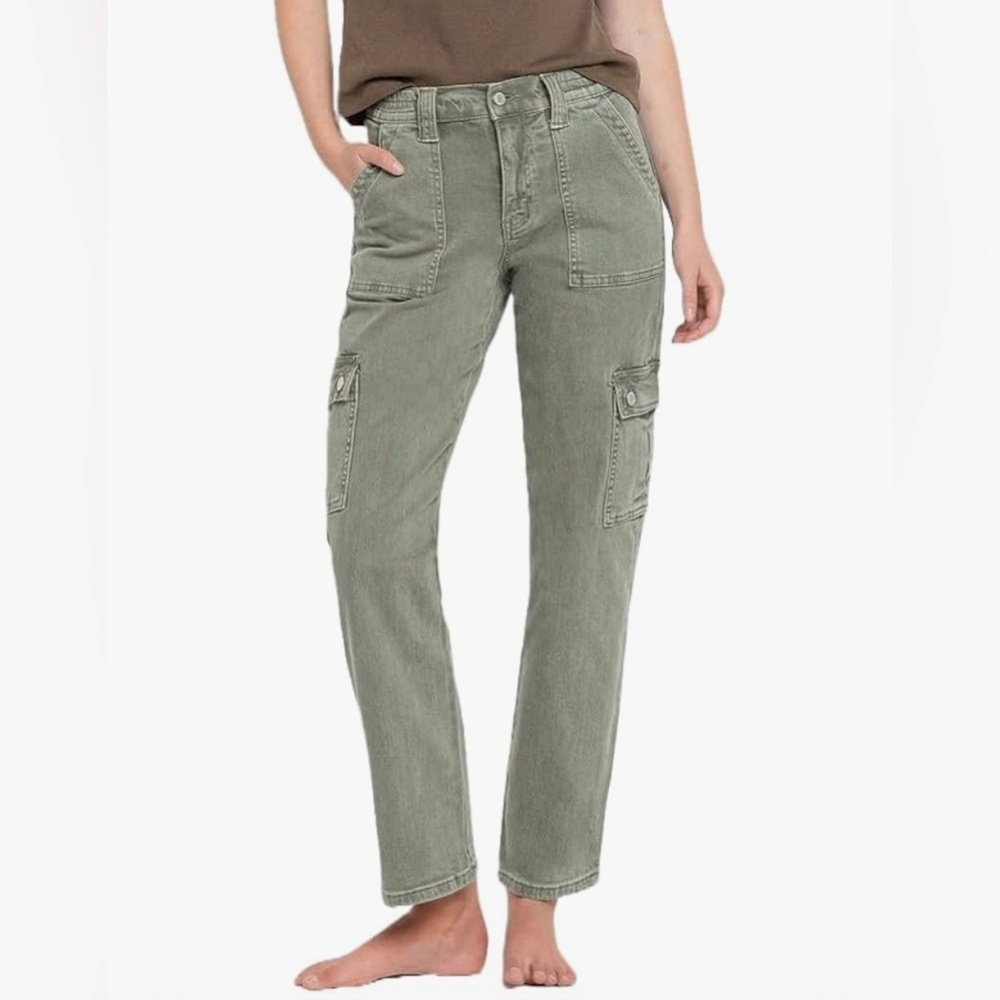 Vervet by Flying Monkey Women's High Rise Cargo Straight Jeans‎ Sz 26 EUC